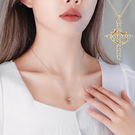Collar Cruz Corona de Oro ✝️👑 - Beautyguate